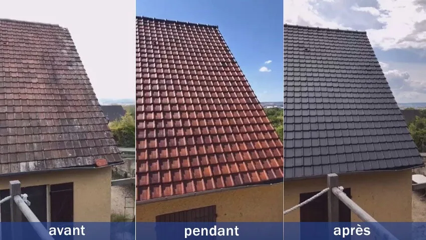 Montage avant, pendant et après une réfection de toiture